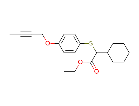 Molecular Structure of 287393-01-5 (Cyclohexaneacetic acid, a-[[4-(2-butynyloxy)phenyl]thio]-, ethyl ester)