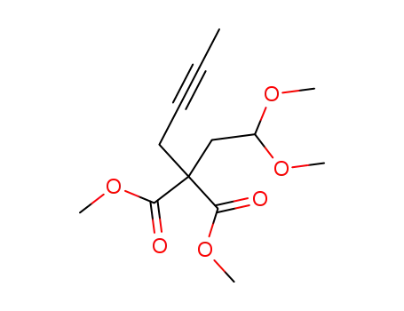 Molecular Structure of 828913-50-4 (Propanedioic acid, 2-butynyl(2,2-dimethoxyethyl)-, dimethyl ester)