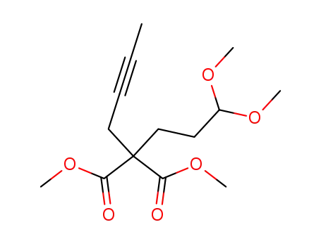 Molecular Structure of 828913-58-2 (Propanedioic acid, 2-butynyl(3,3-dimethoxypropyl)-, dimethyl ester)