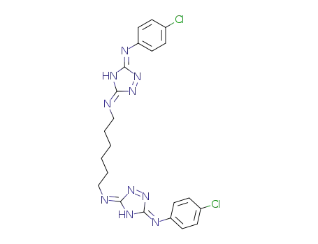 3-[(Z)-4-Chloro-phenylimino]-5-{(Z)-6-[5-[(Z)-4-chloro-phenylimino]-4,5-dihydro-[1,2,4]triazol-(3Z)-ylideneamino]-hexylimino}-4,5-dihydro-3H-[1,2,4]triazole