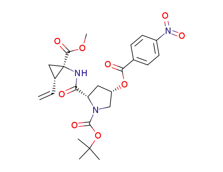 Molecular Structure of 572922-90-8 (1-Pyrrolidinecarboxylic acid,
2-[[[(1R,2S)-2-ethenyl-1-(methoxycarbonyl)cyclopropyl]amino]carbonyl]-
4-[(4-nitrobenzoyl)oxy]-, 1,1-dimethylethyl ester, (2S,4S)-)