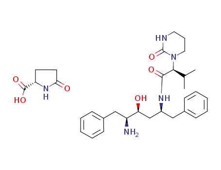 (2S,3S,5S)-2-amino-3-hydroxy-5-(2S-(1-tetrahydro-pyrimid-2-onyl)-3-methylbutanoyl)amino-1,6-diphenylhexane (S)-pyroglutamic acid salt