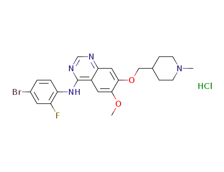 4-(4-bromo-2-fluoroanilino)-6-methoxy-7-(1-methylpiperidin-4-ylmethoxy)quinazoline hydrochloride