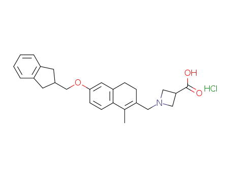 1-{[6-(2,3-dihydro-1H-inden-2-ylmethoxy)-1-methyl-3,4-dihydro-2-naphthalenyl]methyl}-3-azetidinecarboxylic acid hydrochloride