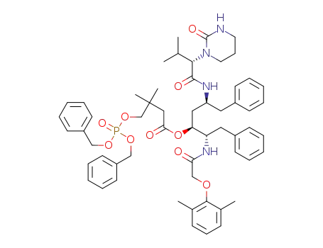 (1S,3S)-1-((1S)-1-{[(2,6-dimethylphenoxy)acetyl]amino}-2-phenylethyl)3-{[(2S)-3-methyl-2-(2-oxotetrahydropyrimidin-1(2H)-yl)butanoyl]amino}-4-phenylbutyl 4-{[bis(benzyloxy)phosphoryl]oxy}-3,3-dimethylbutanoate