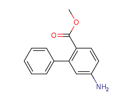 Molecular Structure of 51990-95-5 (Methyl 5-aMino-[1,1'-biphenyl]-2-carboxylate)