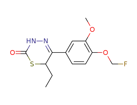 5-(3-methoxy-4-fluoromethoxyphenyl)-6-ethyl-3,6-dihydro-1,3,4-thiadiazin-2-one