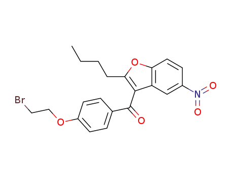 Molecular Structure of 141645-36-5 (Methanone, [4-(2-bromoethoxy)phenyl](2-butyl-5-nitro-3-benzofuranyl)-)
