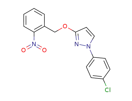 Molecular Structure of 220368-29-6 (1-(4-Chlorophenyl)-3-[(2-nitrophenyl)methoxy]-1H-pyrazole)