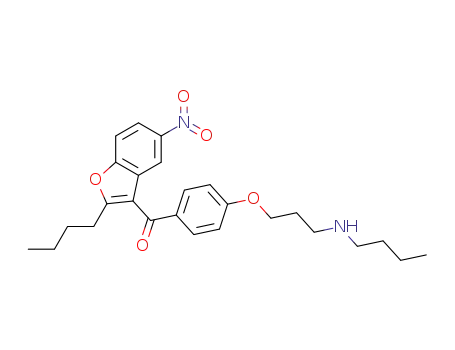 Molecular Structure of 141671-42-3 (Methanone,
[4-[3-(butylamino)propoxy]phenyl](2-butyl-5-nitro-3-benzofuranyl)-)