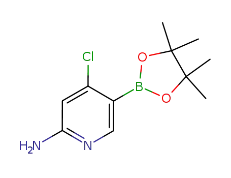 Molecular Structure of 944401-60-9 (4-chloro-5-(4,4,5,5-tetramethyl-1,3,2-dioxaborolan-2-yl)pyridin-2-amine)