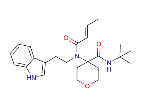 4-{but-2-enoyl-[2-(1H-indol-3-yl)ethyl]amino}tetrahydropyran-4-carboxylic acid tert-butylamide