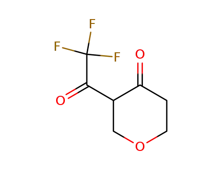 Molecular Structure of 158351-87-2 (4H-Pyran-4-one, tetrahydro-3-(trifluoroacetyl)- (9CI))