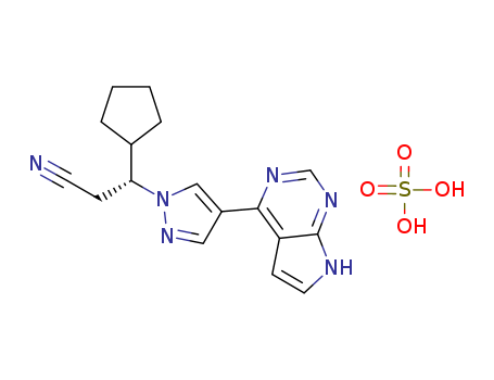 (R)-3-[4-(7H-pyrrolo[2,3-d]pyrimidin-4-yl)-1H-pyrazol-1-yl]-3-cyclopentylpropanenitrile sulfate