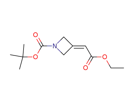 Molecular Structure of 1002355-96-5 (3-Ethoxycarbonylmethylene-azetidine-1-carboxylic acid tert-butyl ester)