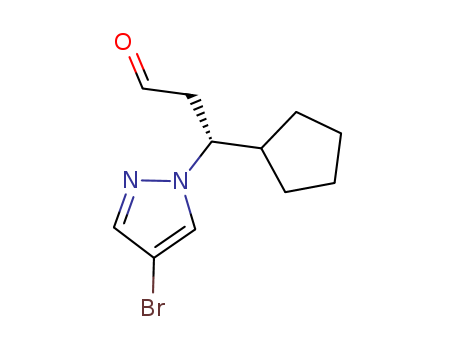 1H-Pyrazole-1-propanal, 4-broMo-b-cyclopentyl-, (bR)-