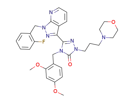4-(2,4-Dimethoxybenzyl)-5-[1-(2-fluorobenzyl)-1H-pyrazolo[3,4-b]pyridin-3-yl]-2-(3-morpholin-4-ylpropyl)-2,4-dihydro-3H-1,2,4-triazol-3-one