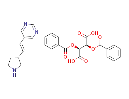 (R)-5-((E)-2-pyrrolidin-3-ylvinyl)pyrimidine mono-di-benzoyl-D-tartarate