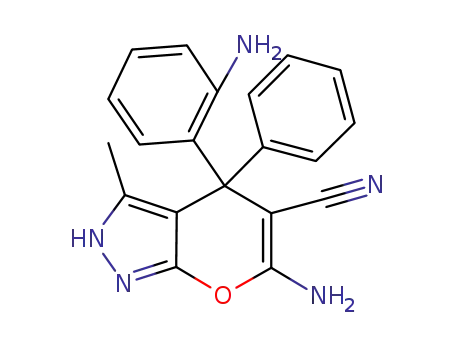 6-amino-4-(2-aminophenyl)-2,4-dihydro-3-methyl-4-phenylpyrano[2,3-c]pyrazole-5-carbonitrile