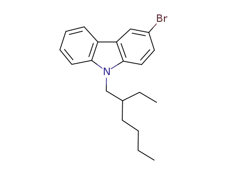 Molecular Structure of 628336-85-6 (9-(2'-Ethylhexyl)-3-bromocarbazole)