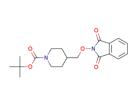 Molecular Structure of 143540-03-8 (1-Piperidinecarboxylic acid,
4-[[(1,3-dihydro-1,3-dioxo-2H-isoindol-2-yl)oxy]methyl]-,
1,1-dimethylethyl ester)