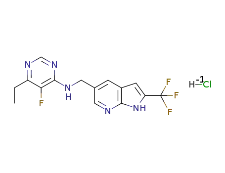 6-ethyl-5-fluoro-N-{[2-(trifluoromethyl)-1H-pyrrolo[2,3-b]pyridin-5-yl]methyl}-4-pyrimidinamine hydrochloride