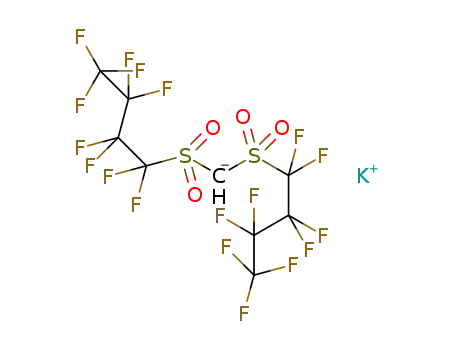 Molecular Structure of 152192-85-3 (Butane, 1,1'-[methylenebis(sulfonyl)]bis[1,1,2,2,3,3,4,4,4-nonafluoro-,
ion(1-), potassium)