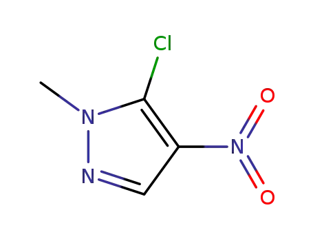 Molecular Structure of 42098-25-9 (5-chloro-1-Methyl-4-nitro-1H-pyrazole)