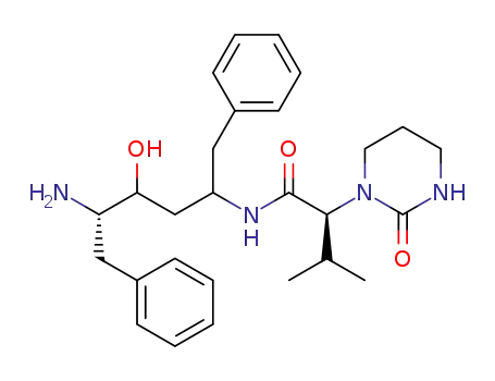 [1S]-N-[4-amino-3-hydroxy-5-phenyl-1-(phenylmethyl)pentyl]tetrahydro-R-(1-methylethyl)-2-oxo-1(2H)-pyrimidineacetamide