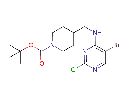 4-[(5-bromo-2-chloro-pyrimidin-4-ylamino)methyl]-piperidine-1-carboxylic acid tert-butyl ester