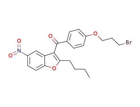 Molecular Structure of 141645-38-7 (Methanone, [4-(3-bromopropoxy)phenyl](2-butyl-5-nitro-3-benzofuranyl)-)
