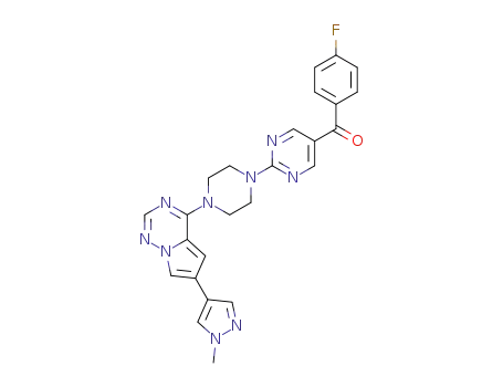 (4-fluorophenyl)(2-(4-(6-(1-methyl-1H-pyrazol-4-yl)pyrrolo[2,1-f][1,2,4]triazin-4-yl)piperazin-1-yl)pyrimidin-5-yl)methanone