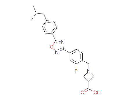 1-{2-fluoro-4-[5-(4-isobutylphenyl)-1,2,4-oxadiazol-3-yl]-benzyl}-3-azetidine carboxylic acid