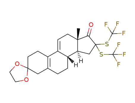 cyclic-3-(1,2-ethanediylacetal)-estra-5(10),9(11)-dien-16,16-bis((trifluoromethyl)thio)-3,17-dione