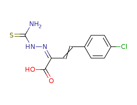 Molecular Structure of 33185-98-7 (3-Butenoic acid, 2-[(aminothioxomethyl)hydrazono]-4-(4-chlorophenyl)-)