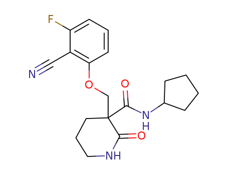 3-((2-cyano-3-fluorophenoxy)methyl)-N-cyclopentyl-2-oxopiperidine-3-carboxamide