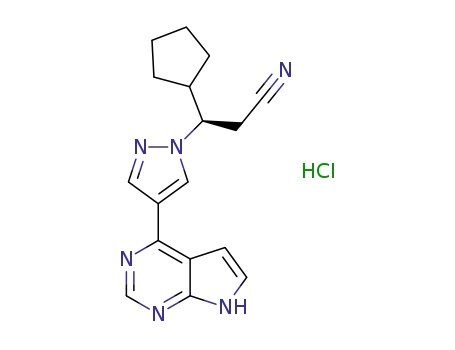 (3R)-3-cyclopentyl-3-[4-(7H-pyrrolo[2,3-d]pyrimidin-4-yl)pyrazol-1-yl]propanenitrile hydrochloride