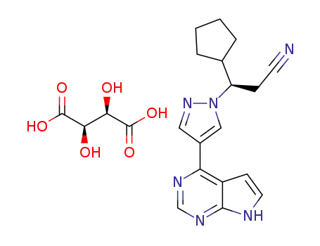 (3R)-3-cyclopentyl-3-[4-(7H-pyrrolo[2,3-d]pyrimidin-4-yl)pyrazol-1-yl]propanenitrile tartrate