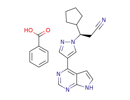 (3R)-3-cyclopentyl-3-[4-(7H-pyrrolo[2,3-d]pyrimidin-4-yl)pyrazol-1-yl]propanenitrile benzoate