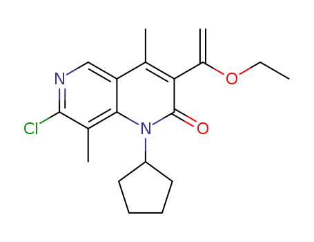 7-chloro-1-cyclopentyl-3-(1-ethoxyvinyl)-4,8-dimethyl-1,6-naphthyridin-2(1H)-one