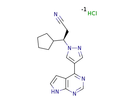 (3R)-3-cyclopentyl-3-[4-(7H-pyrrolo[2,3-d]pyrimidin-4-yl)pyrazol-1-yl]propanenitrile hydrochloric acid salt