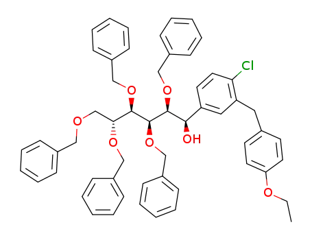 2-chloro-(1-methoxy-2,3,4,5,6-penta-benzyl-D-glucose)-2-ethoxydiphenylmethane