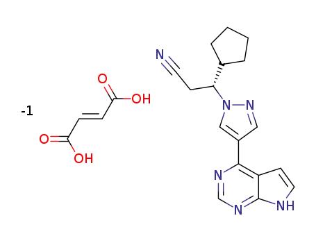 (3R)-3-cyclopentyl-3-[4-(7H-pyrrolo[2,3-d]pyrimidin-4-yl)pyrazol-1-yl]propanenitrile fumaric acid salt