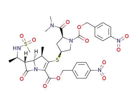 (4R,5S,6S)-4-nitrobenzyl-3-((3S,5S)-5-(dimethylcarbamoyl)-1-(( 4-nitrobenzyloxy)carbonyl)pyrrolidin-3-ylthio)-4-methyl-6-((R)-1-(methylsulfonamido)ethyl)-7-oxo-1-azabicyclo[3.2.0]hept-2-ene-2-carboxylate