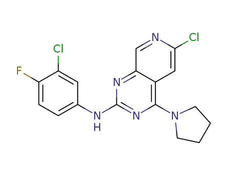 6-chloro-N-(3-chloro-4-fluorophenyl)-4-(pyrrolidin-1-yl)pyrido[3,4-d]pyrimidin-2-amine
