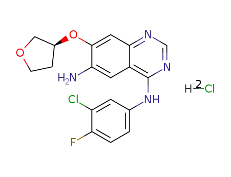 4-[(3-chloro-4-fluorophenyl)amino]-6-amino-7-((S)-tetrahydrofuran-3-yloxy)quinazoline dihydrochloride