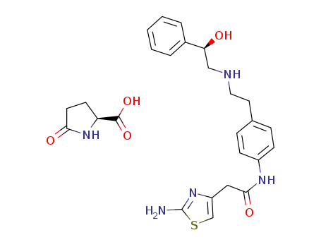 2-(2-amino-1,3-thiazol-4-yl)-N-[4-(2-{[(2R)-2-hydroxy-2-phenylethyl]amino}ethyl)phenyl]acetamide L-pyroglutamic acid