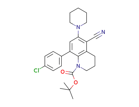 tertbutyl 8-(4-chlorophenyl)−5-cyano-6-(piperidin-1-yl)−3,4-dihydroquinoline-1(2H)-carboxylate