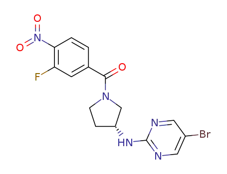 (R)-(3-((5-bromopyrimidin-2-yl)amino)pyrrolidin-1-yl)(3-fluoro-4-nitrophenyl)methanone