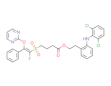 2-((2,6-dichlorophenyl)amino)phenethyl (Z)-4-((1-fluoro-2-phenyl-2-(pyrimidin-2-yloxy)vinyl)sulfonyl)butanoate